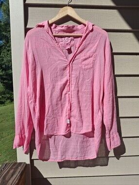 Frank & Eileen – Eileen Relaxed 100% Cotton Button-Up Shirt (Pink) Small